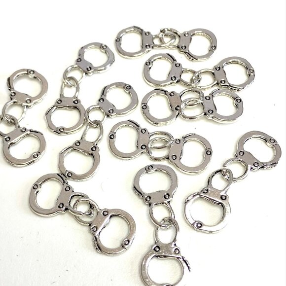 Lot of 12 Miniature Handcuffs for DIY Jewelry - Picture 1 of 12